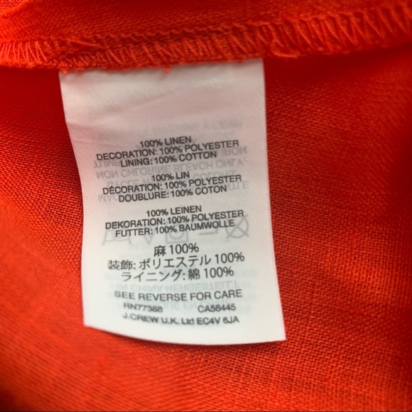 J.Crew Orange Fringe Linen Top - Picture 6 of 13
